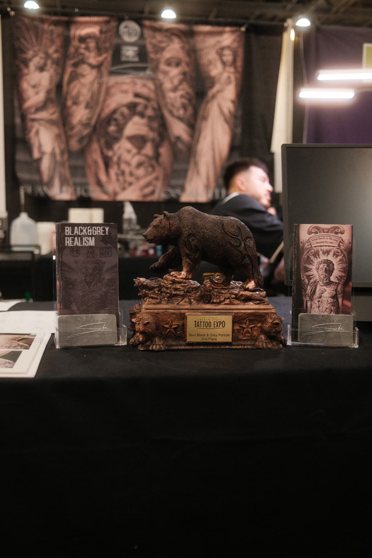 Empire State Tattoo Expo award for 2nd Place Best Black and Grey Portrait